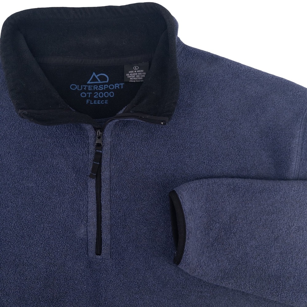 VTG‎ Outersport OT 2000 Mens Large Fleece Pullover Blue Quarter Zip Gorpcore